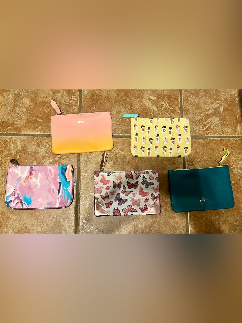 ipsy Cosmetic Bag Set - Pink, Yellow, Teal, Purple, Multicolor